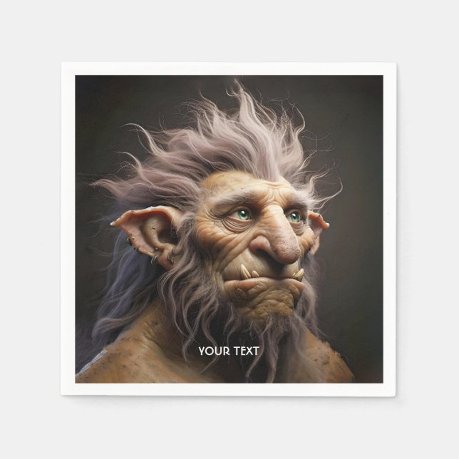 Fantasy Cute Mountain Mythical Creature Napkin (Front)