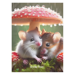 Fantasy Cute Mouse Mushroom Rain Tablecloth