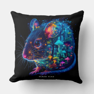 Fantasy Cute Mouse  Mushrooms Forest Cushion