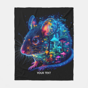 Fantasy Cute Mouse Mushrooms Forest Fleece Blanket