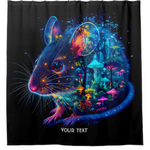 Fantasy Cute Mouse Mushrooms Forest Shower Curtain