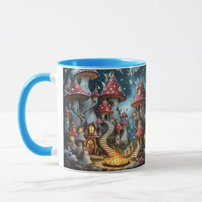 Fantasy Cute Mushroom Forest Realm Mug (Left)