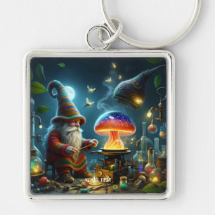 Fantasy Cute Mushroom Laboratory Glass Key Ring