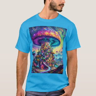 Fantasy Cute Mushroom Rainbow Skies T-Shirt