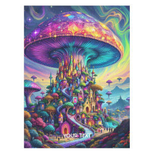 Fantasy Cute Mushroom Rainbow Skies Tablecloth