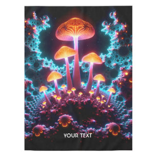 Fantasy Cute Mushrooms Lights Forest Tablecloth