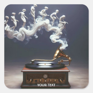 Fantasy Cute Music Dance Smoke Square Sticker