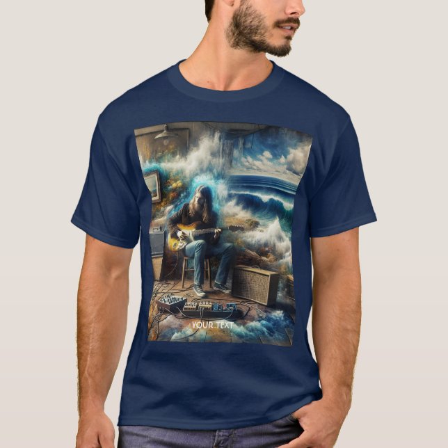 Fantasy Cute Music Guitar Ocean T-Shirt (Front)
