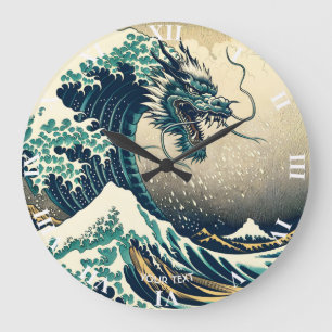 Fantasy Cute Mythical Japanese Dragon Large Clock