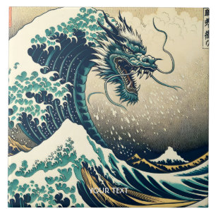 Fantasy Cute Mythical Japanese Dragon Tile