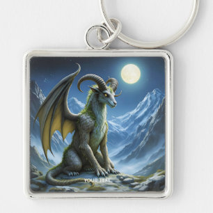 Fantasy Cute Mythical Ram Dragon Key Ring
