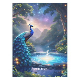 Fantasy Cute Night Puddle Peacock Tablecloth