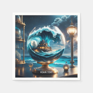Fantasy Cute Ocean In Glass Napkin