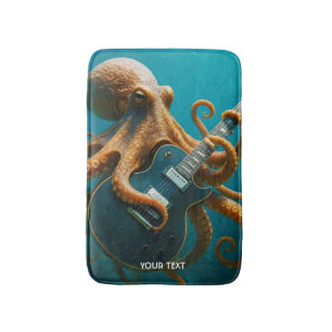 Fantasy Cute Octopus Playing Guitar Bath Mat