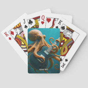Fantasy Cute Octopus Playing Guitar Cards