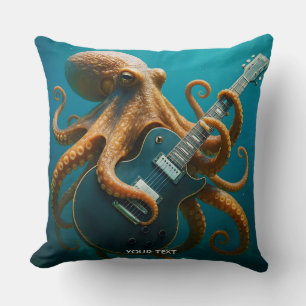 Fantasy Cute Octopus Playing Guitar Cushion