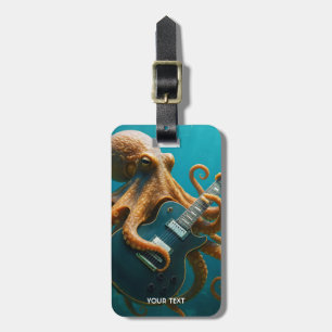 Fantasy Cute Octopus Playing Guitar Luggage Tag