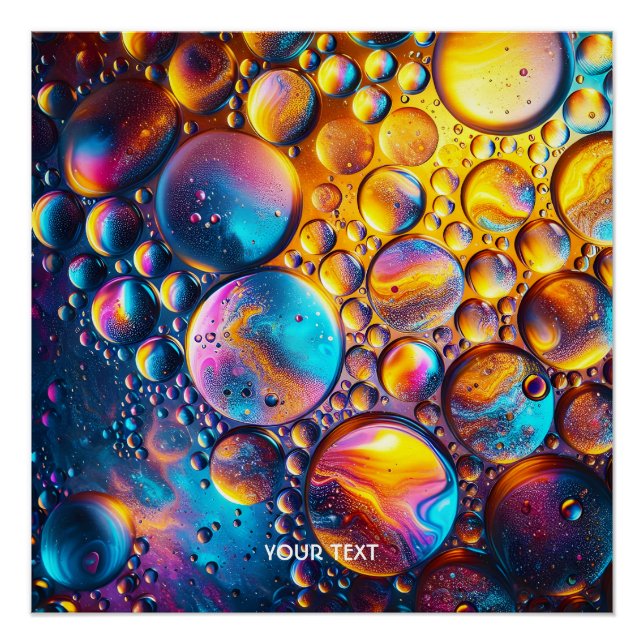 Fantasy Cute Oil Droplets Water Poster (Front)