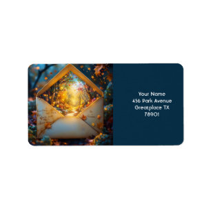Fantasy Cute Old Autumn Envelope Label