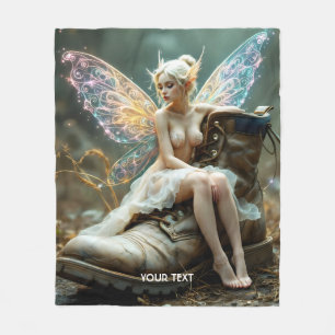 Fantasy Cute  Old Big Boot Fleece Blanket