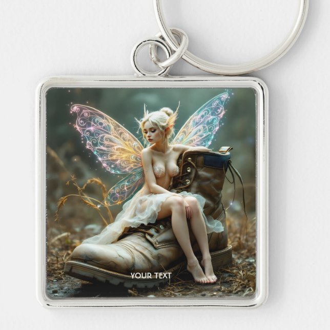 Fantasy Cute  Old Big Boot Key Ring (Front)