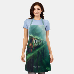 Fantasy Cute Old Past Train Apron