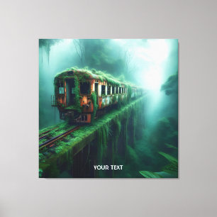 Fantasy Cute Old Past Train Canvas Print