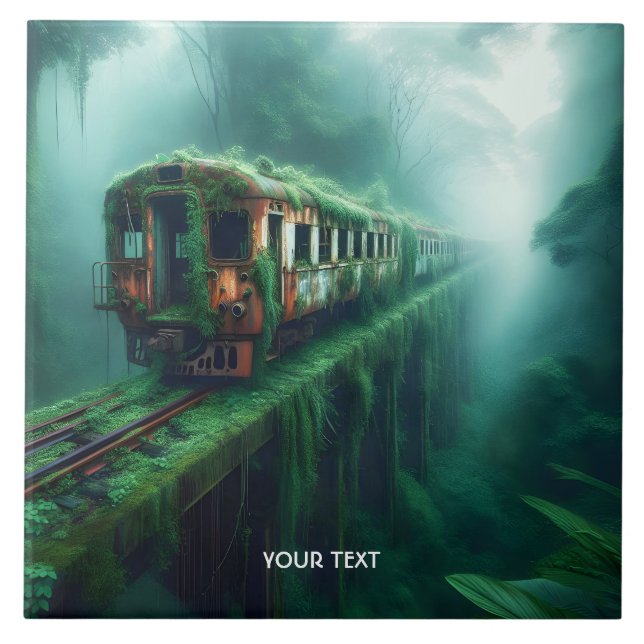 Fantasy Cute Old Past Train Tile (Front)
