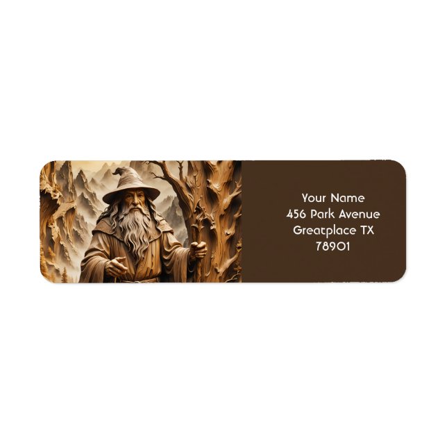 Fantasy Cute Old Wizard Wood (Front)