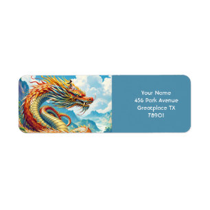 Fantasy Cute Orange Dragon Mountains