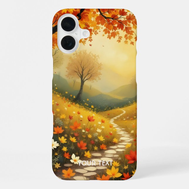 Fantasy Cute Orange Fall Forest iPhone Case (Back)