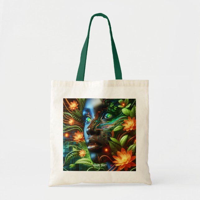 Fantasy Cute Orange Green Girl  Tote Bag (Front)