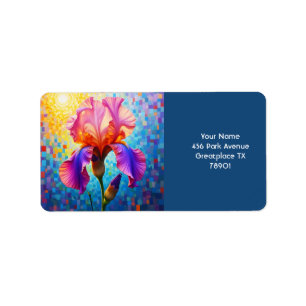 Fantasy Cute Orange Pink Flower Label