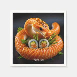 Fantasy Cute Orange Snake Sushi Napkin