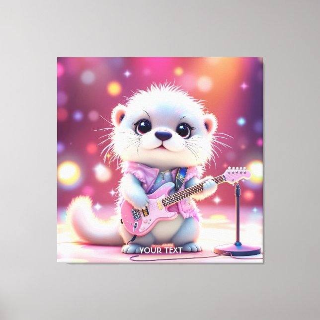 Fantasy Cute Otter Pop Star  Canvas Print (Front)