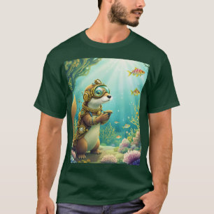 Fantasy Cute Otter Steampunk Suit T-Shirt