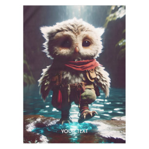 Fantasy Cute Owl Adventurer Water Tablecloth
