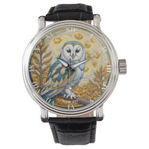 Fantasy Cute Owl Moon Trees Watch