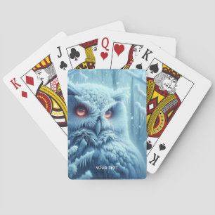 Fantasy Cute Owl Snow Winter Playing Cards