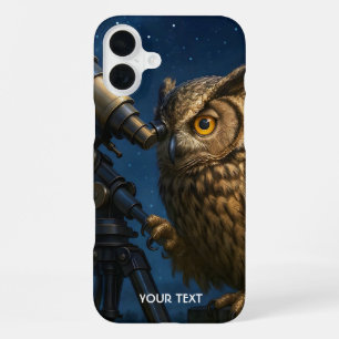 Fantasy Cute Owl Telescope Night  iPhone 16 Plus Case