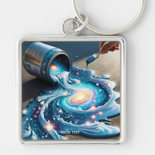 Fantasy Cute Paint Space Stars Key Ring