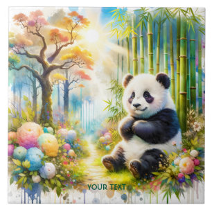 Fantasy Cute Panda Bamboo Forest Tile