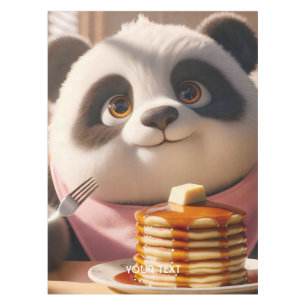 Fantasy Cute Panda Eating Pancakes Tablecloth