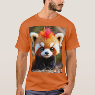 Fantasy Cute Panda Red Hai T-Shirt