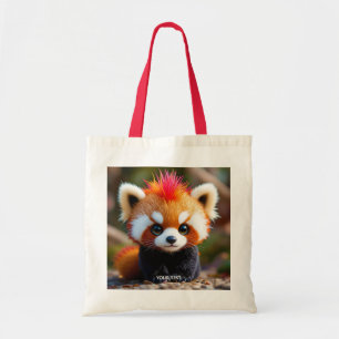 Fantasy Cute Panda Red Hai Tote Bag