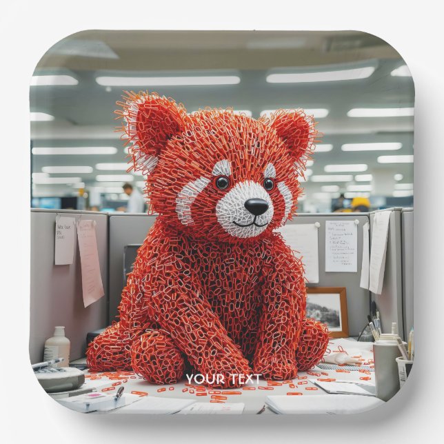 Fantasy Cute Paper Clip Bear Plate (Front)