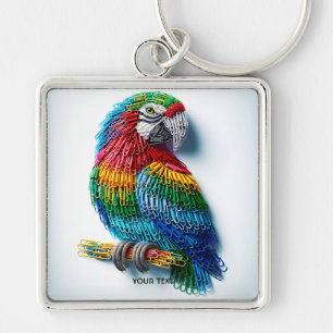 Fantasy Cute Paper Clips Bird Key Ring