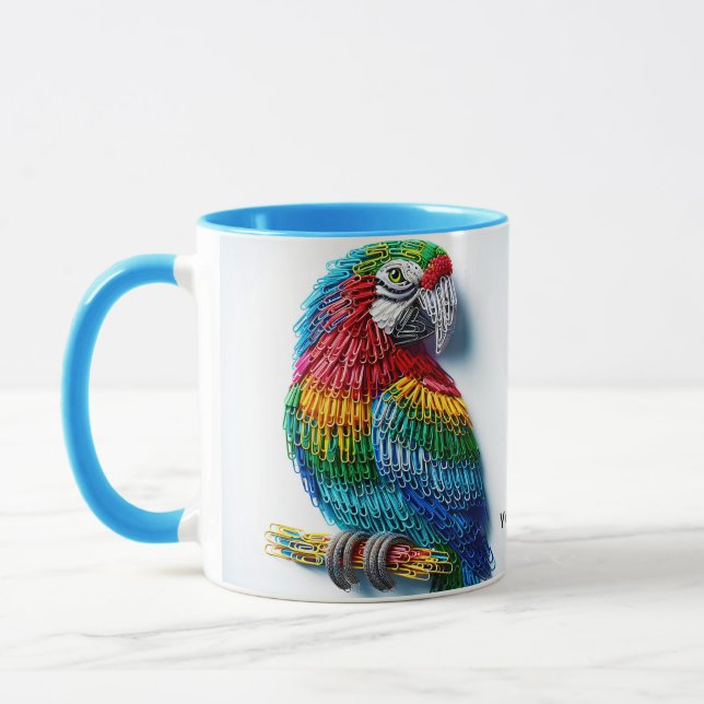 Fantasy Cute Paper Clips Bird Mug (Left)
