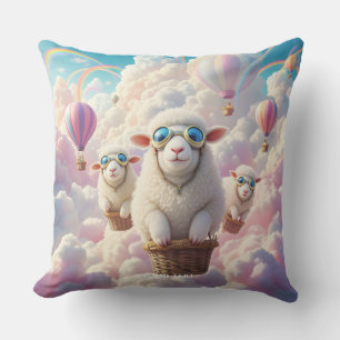 Fantasy Cute Pastel Family Sheep Cushion