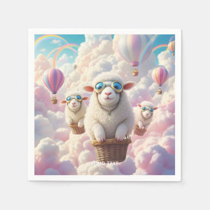 Fantasy Cute Pastel Family Sheep Napkin